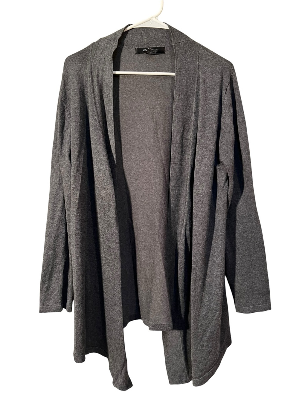 89th & Madison Women’s Size XL Open Front Cardigan Sweater Dark Charcoal Gray